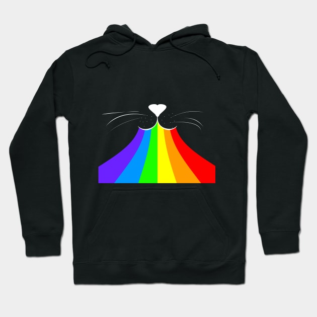 Rainbow cat face Hoodie by Rishirt